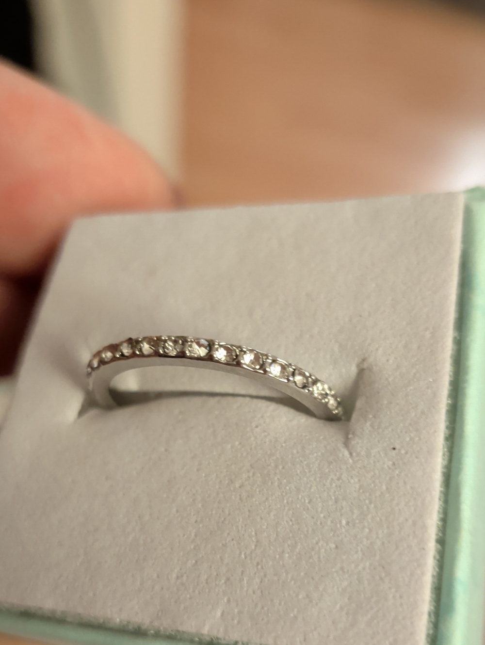 Sparkling Crystals Minimalist Tiny Ring Size 5.75